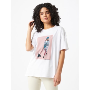 Noisy may T-Shirt 'MIDA' in blau / pink / schwarz / weiß